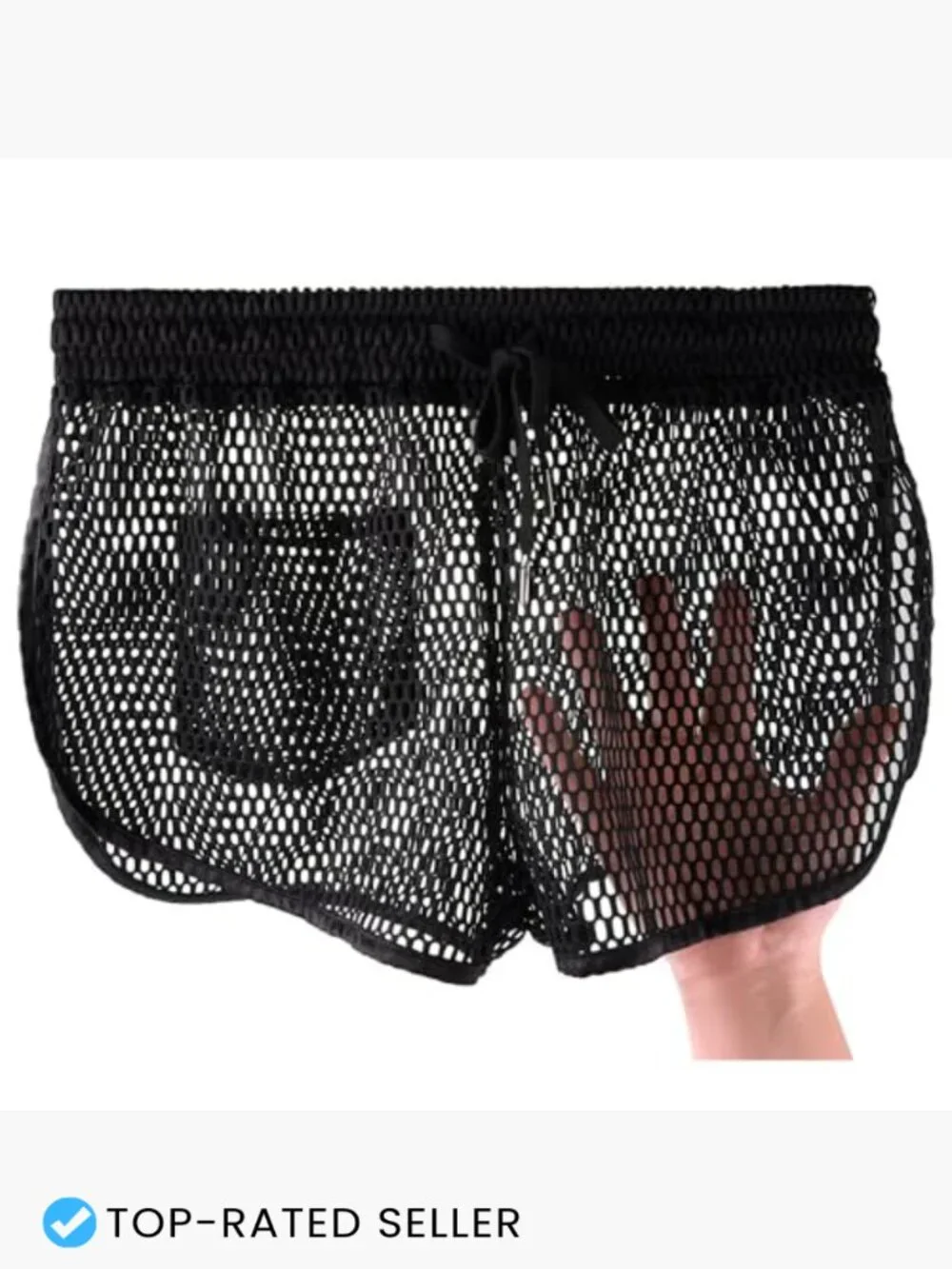 Mesh Shorts Sexy See Through Sheer Fishnet Split Side Boxer Briefs Lounge Sleep